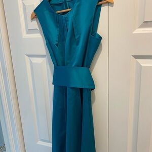 Gorgeous Yves Saint Laurent Teal Sleeveless Dress, worn once to a wedding